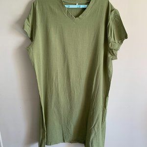 Women's Olive Green Oversized Tee Shirt Dress 5X (Size 16)